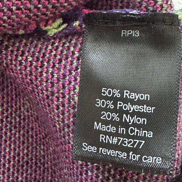 SO Retro Sweater Vest Preppy Black Fuchsia Crop High Neck Vest Junior Medium NEW - Picture 10 of 13